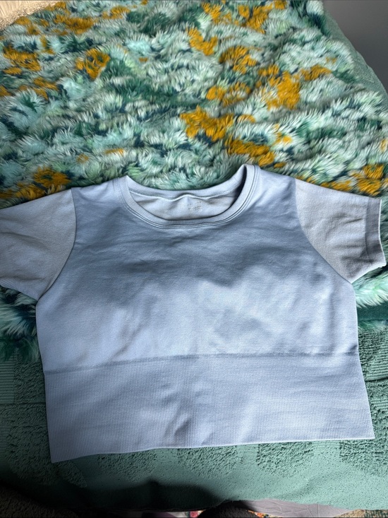 Offline Tops - Offline Light Blue Short Sleeve Crop Top